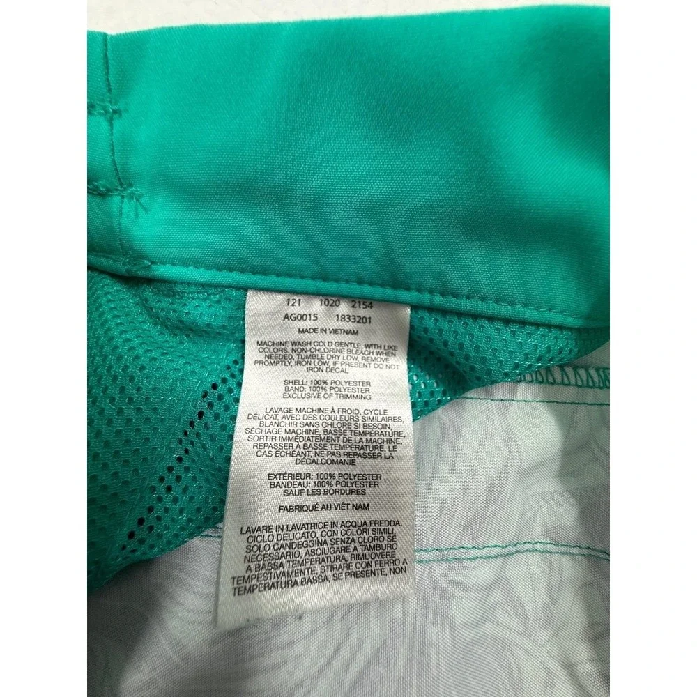 Columbia Green Black Tropical Print Drawstring Waist Casual Swim‎ Trunks Large